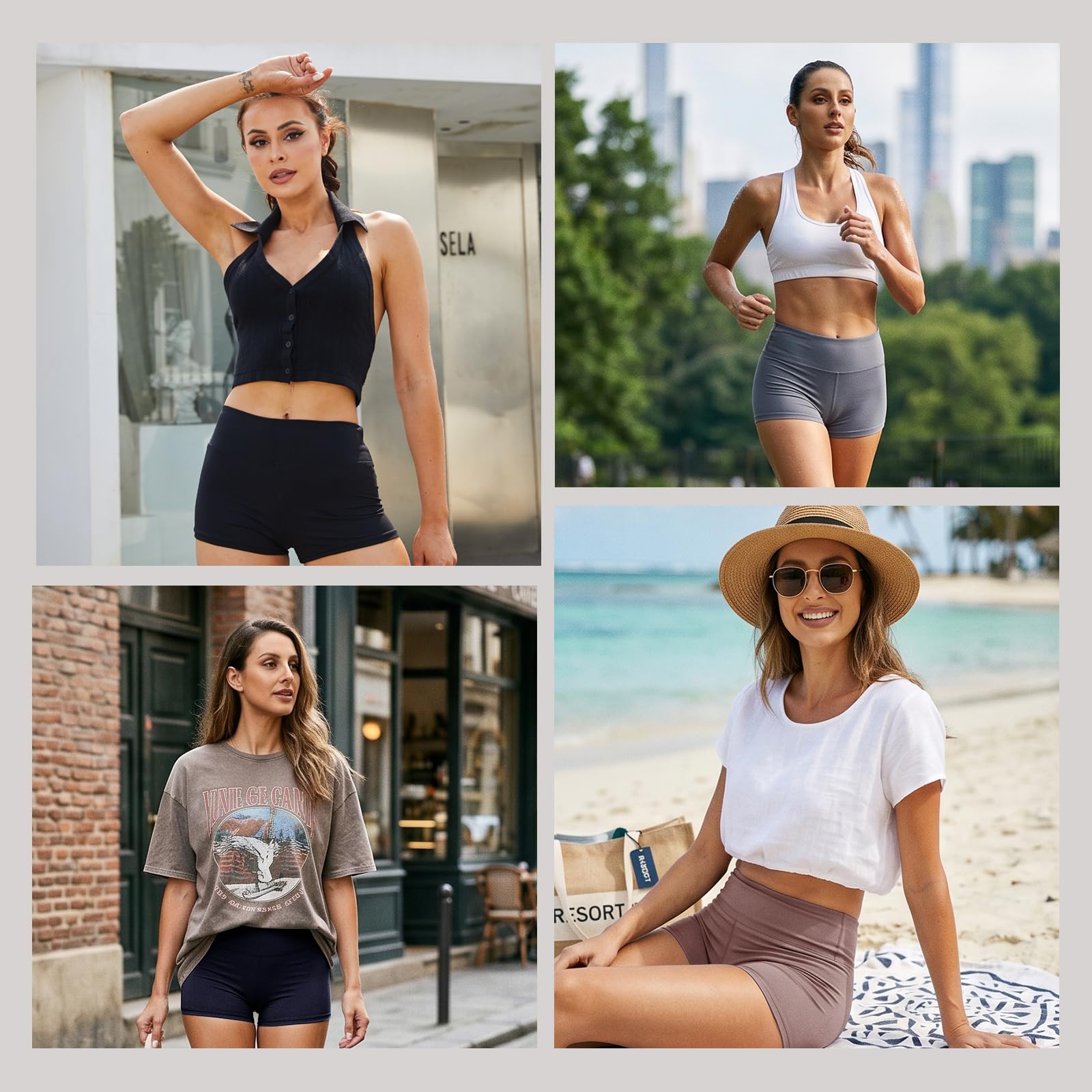 Women's 3-Pack High-Waist Tummy-Control Biker Shorts
