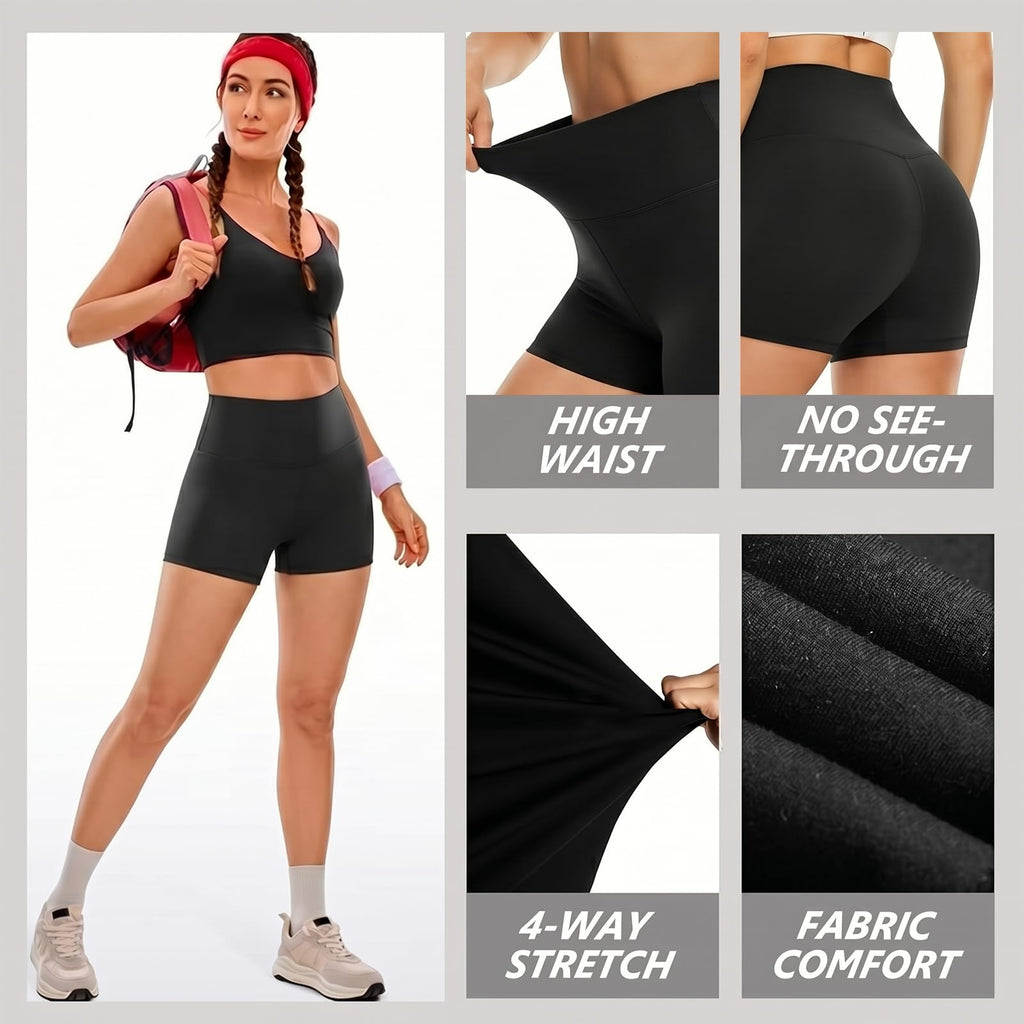 Women's 3-Pack High-Waist Tummy-Control Biker Shorts