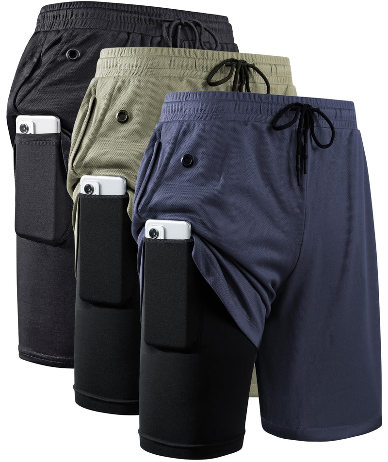 Men's 7-Inch 2-in-1 Running Shorts with Compression Liner