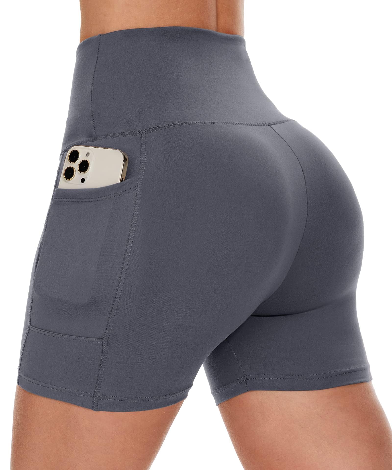 Women's High-Waist Biker Shorts with Pockets