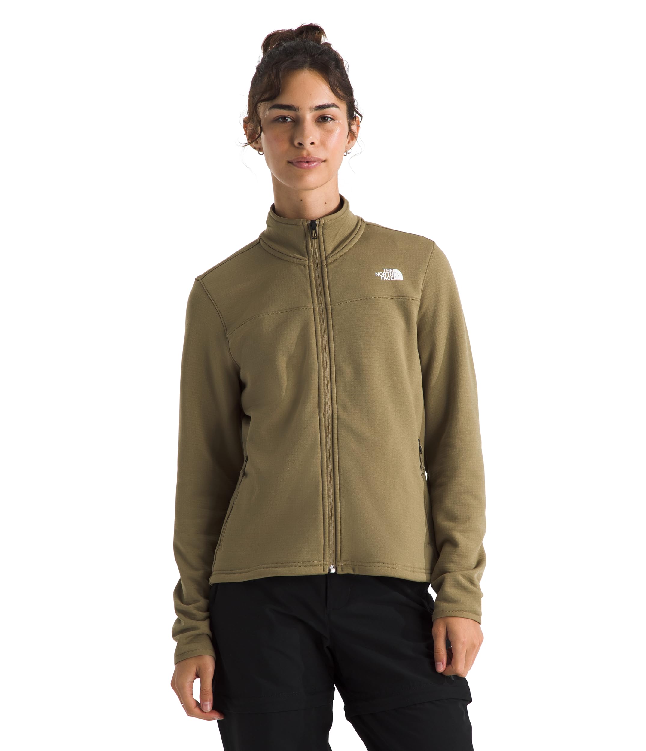 Women's Grid Fleece Jacket with Secure Zip Pockets