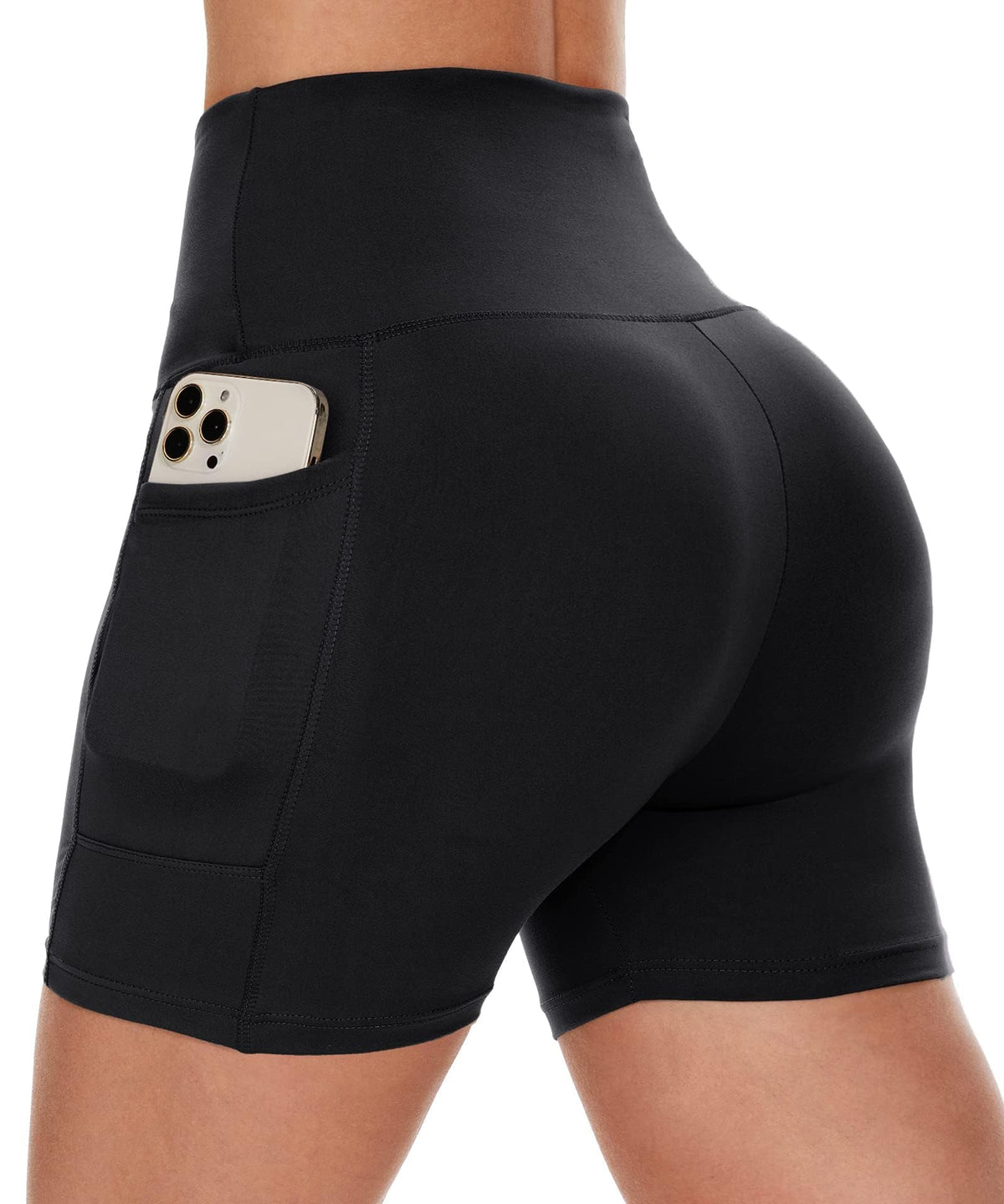 Women's High-Waist Biker Shorts with Pockets