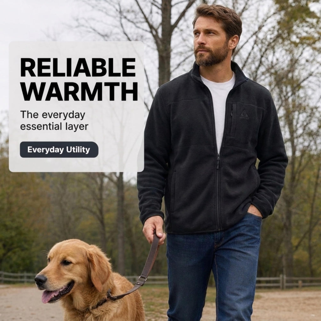Men's Lightweight Full-Zip Polar Fleece Jacket