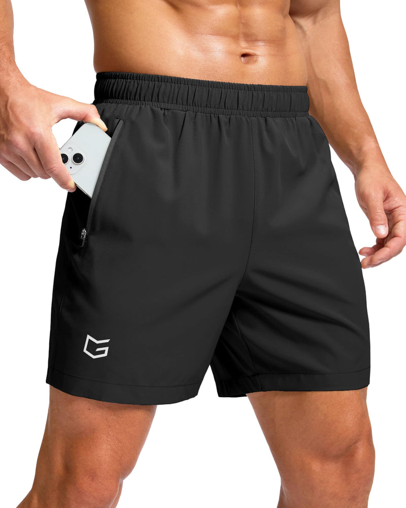 Men's Athletic Running Shorts with Dual Zipper Pockets