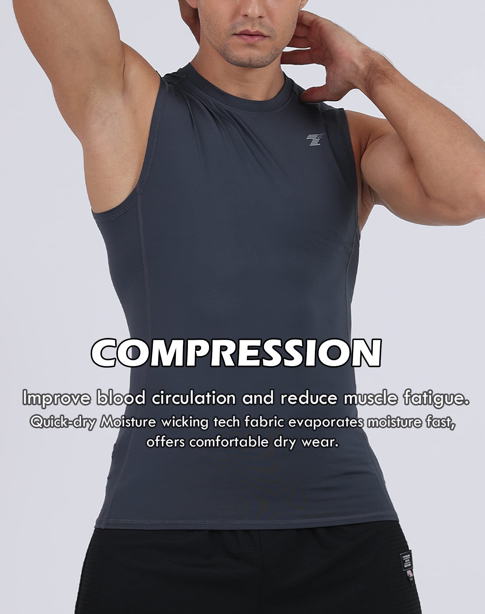 Men's 5-Pack Sleeveless Compression Training Tank Tops