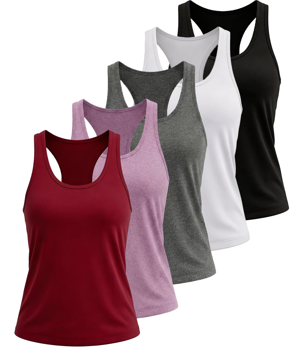 5 Pack Women's Workout Tank Tops Racerback Compression Sleeveless