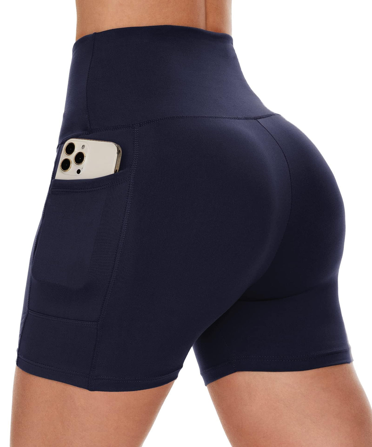 Women's High-Waist Biker Shorts with Pockets