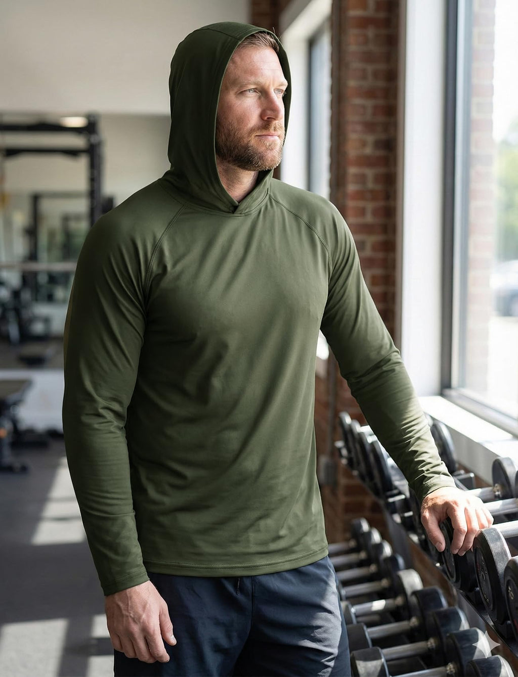 Men's Lightweight Athletic Long-Sleeve Hoodie