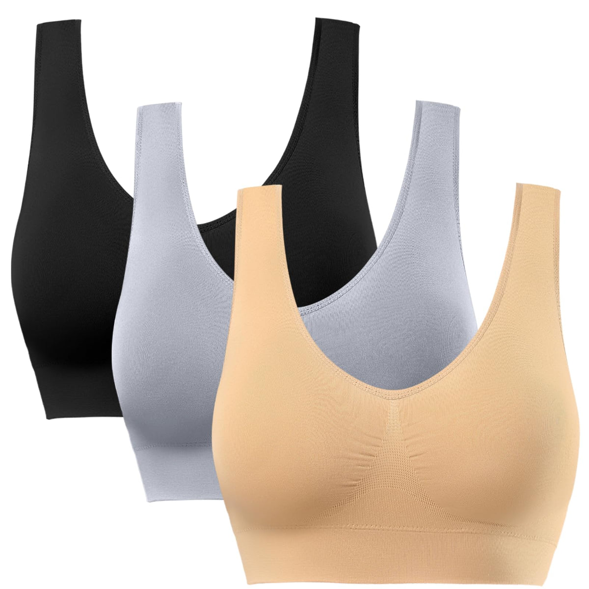 BESTENA Women Sports Bras, Seamless Removable Pads Comfort Yoga Sleep Bras