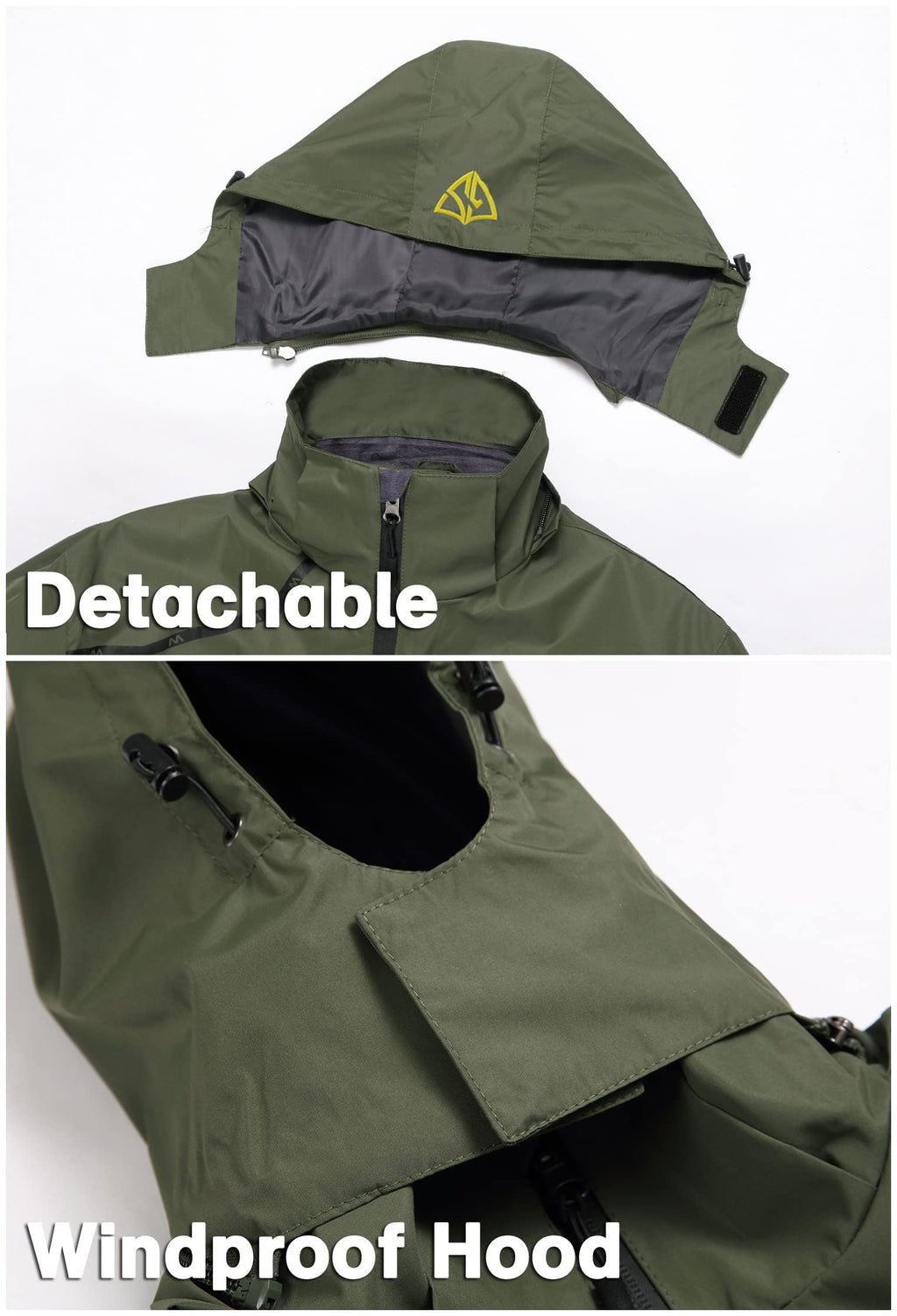 Men's Waterproof Lightweight Hooded Windbreaker Jacket