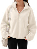 Women's Quarter-Zip Sherpa Fleece Pullover Jacket