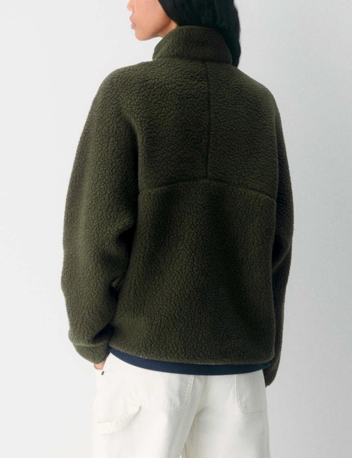 Women's Quarter-Zip Sherpa Fleece Pullover Jacket
