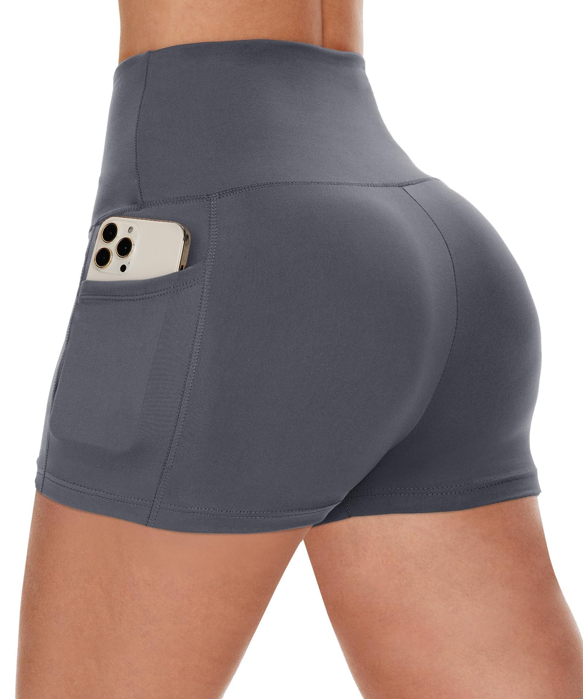 Women's High-Waist Biker Shorts with Pockets