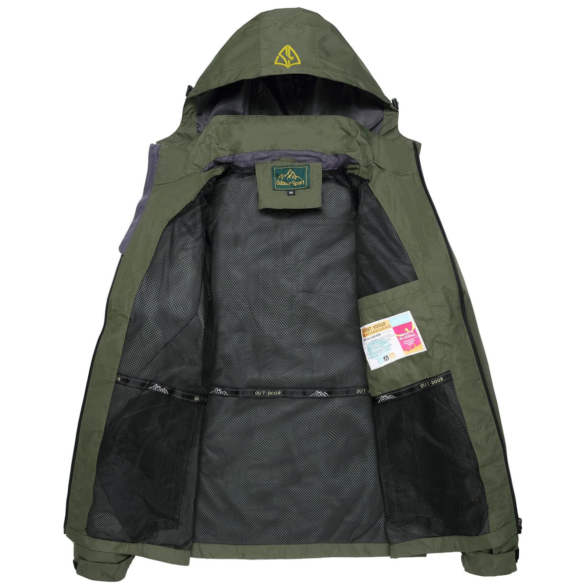 Men's Waterproof Lightweight Hooded Windbreaker Jacket