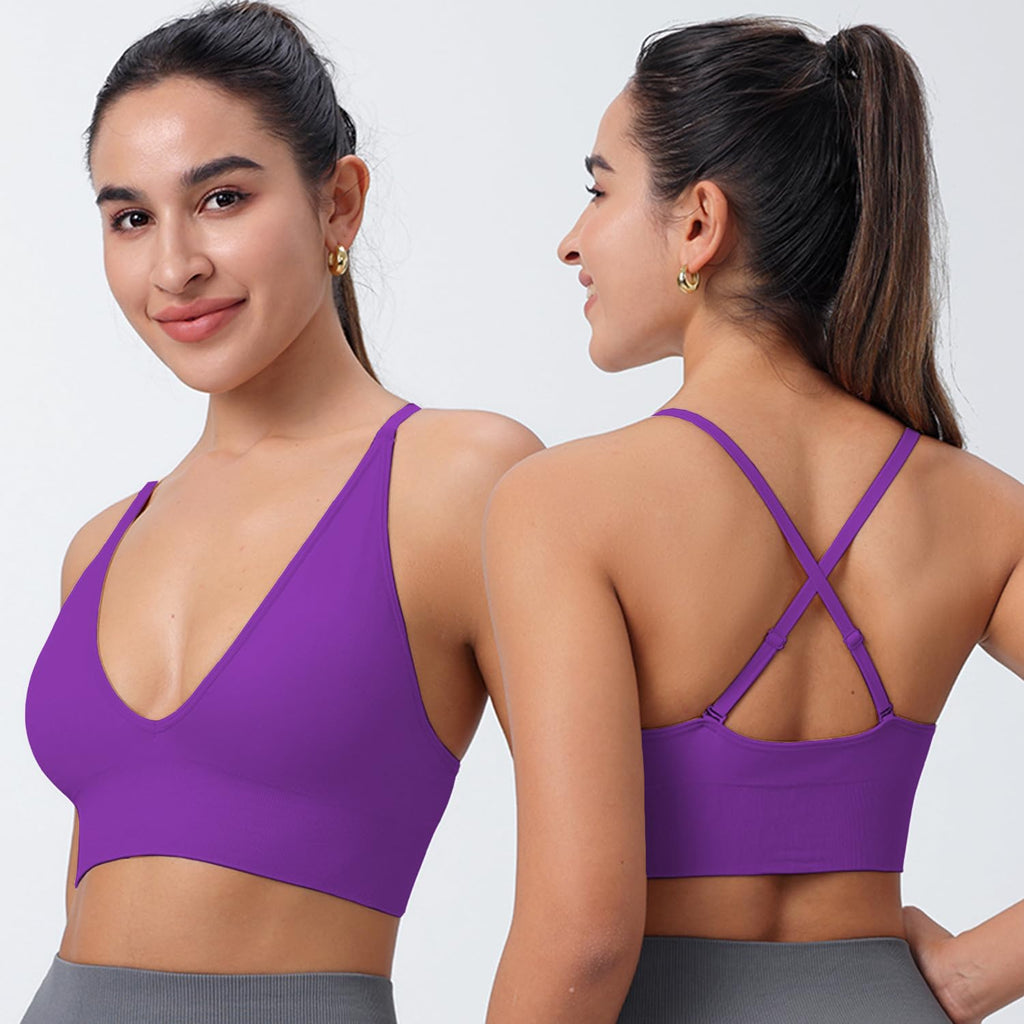 Women's Adjustable Seamless Wireless Padded Sports Bra
