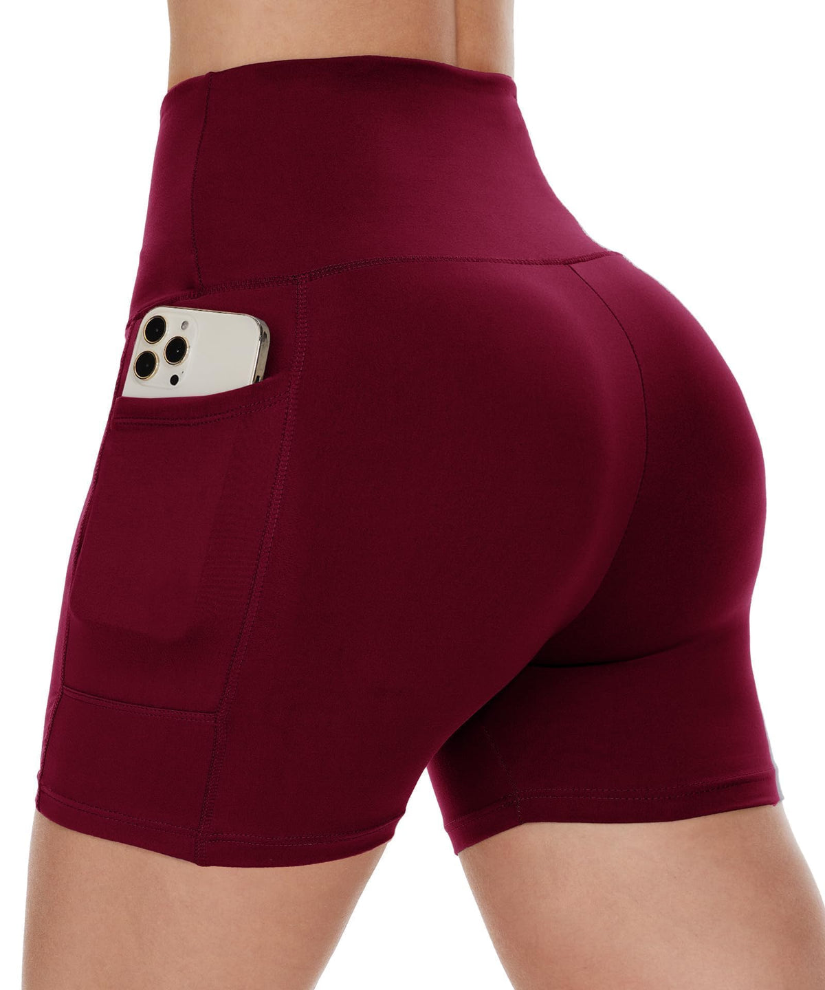 Women's High-Waist Biker Shorts with Pockets