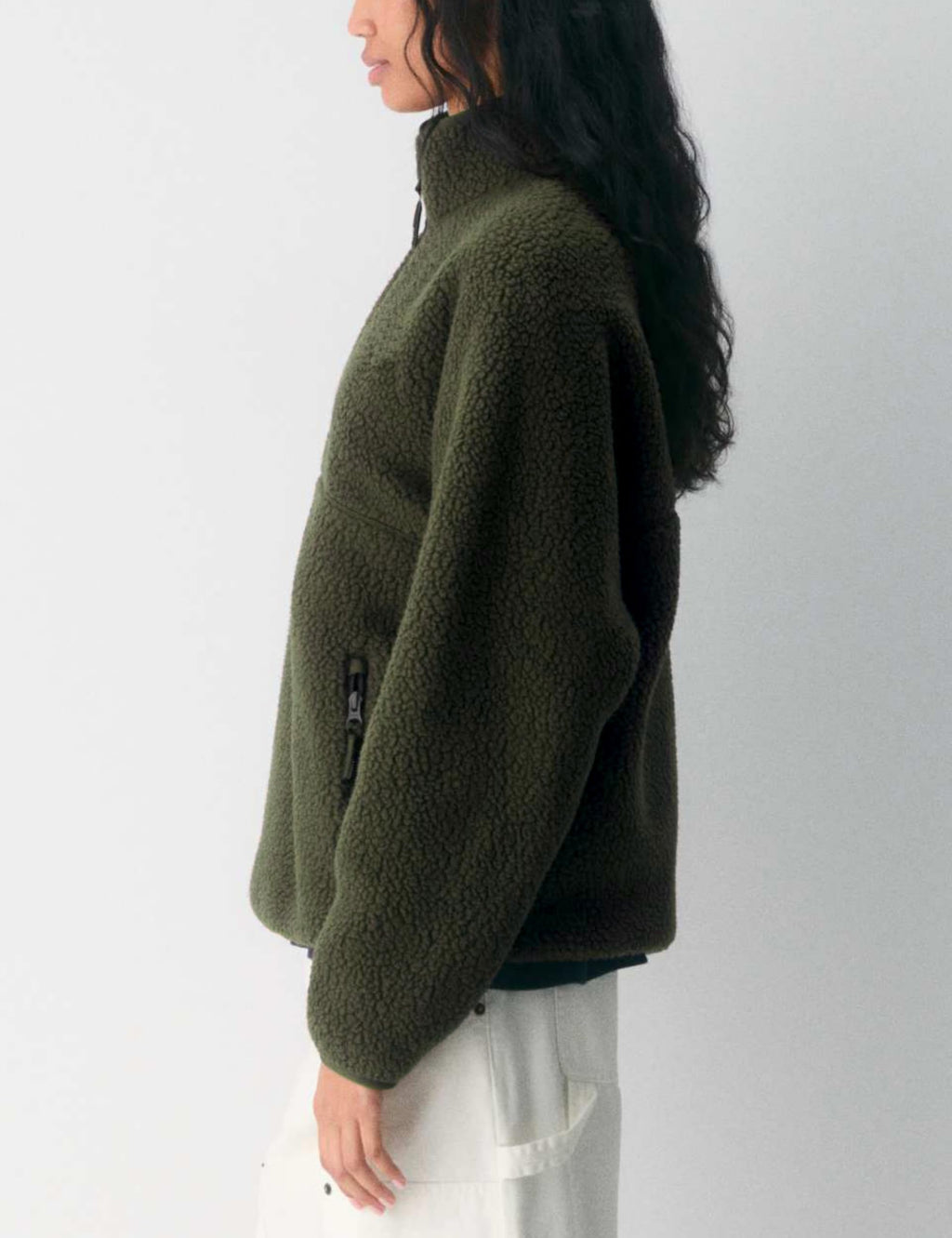 Women's Quarter-Zip Sherpa Fleece Pullover Jacket