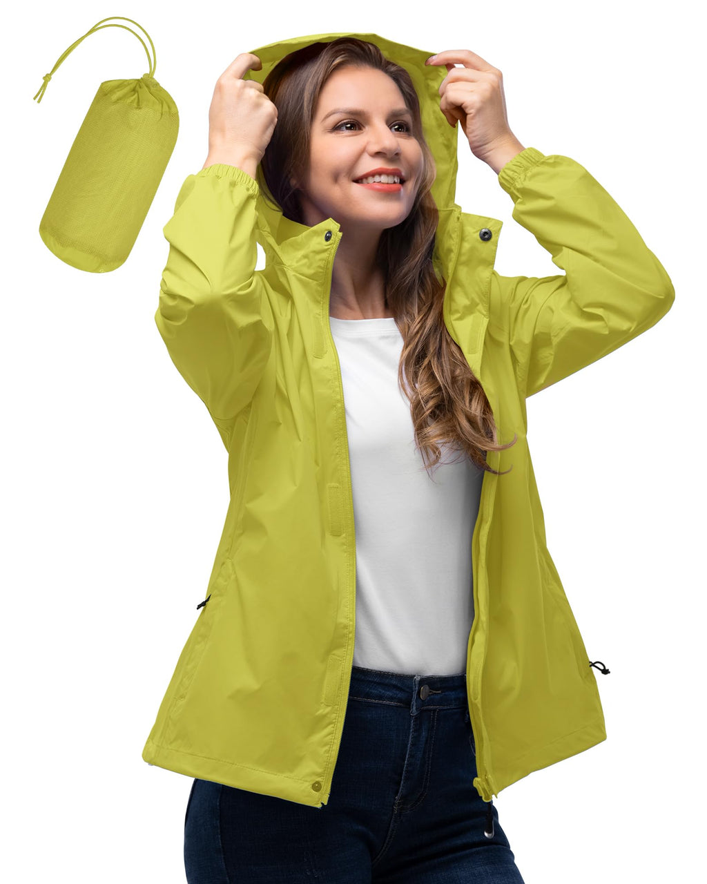 33,000ft Women's Rain Jacket Waterproof Lightweight Packable Raincoat