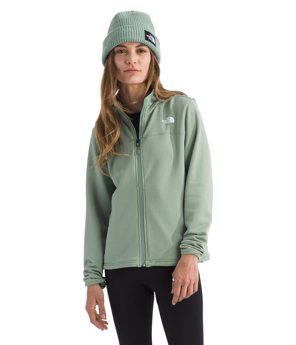 Women's Grid Fleece Jacket with Secure Zip Pockets
