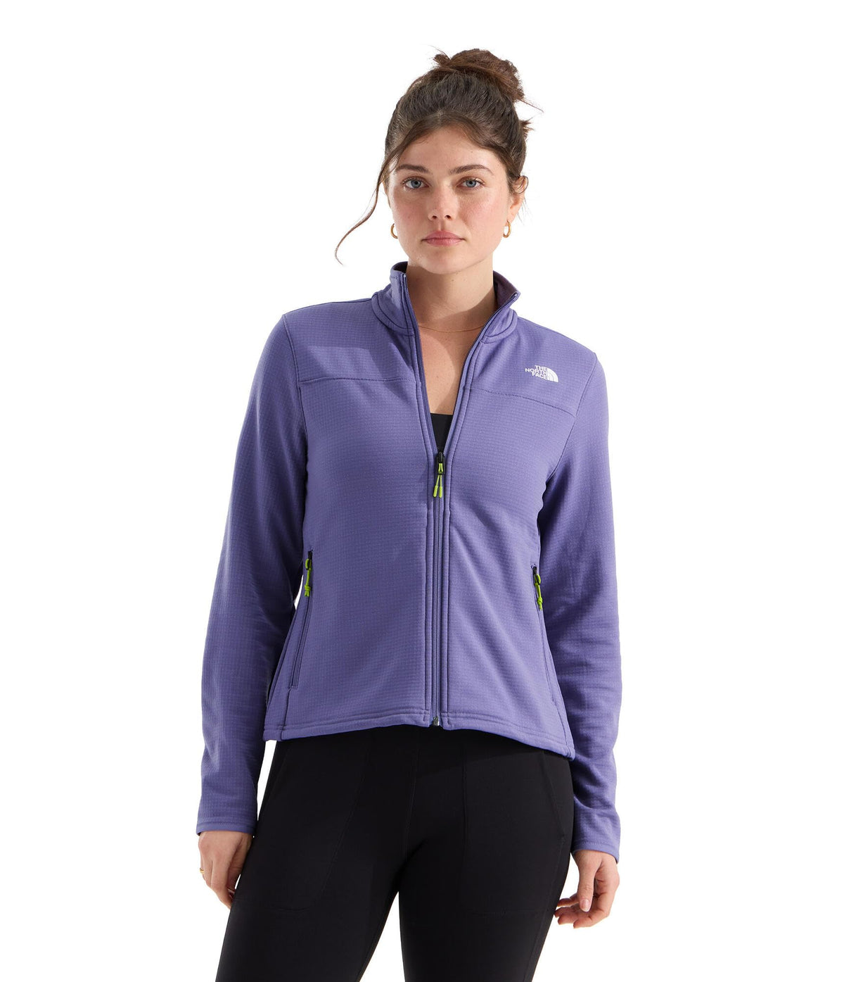 Women's Grid Fleece Jacket with Secure Zip Pockets