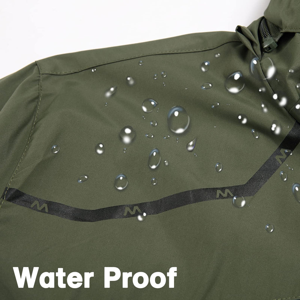Men's Waterproof Lightweight Hooded Windbreaker Jacket