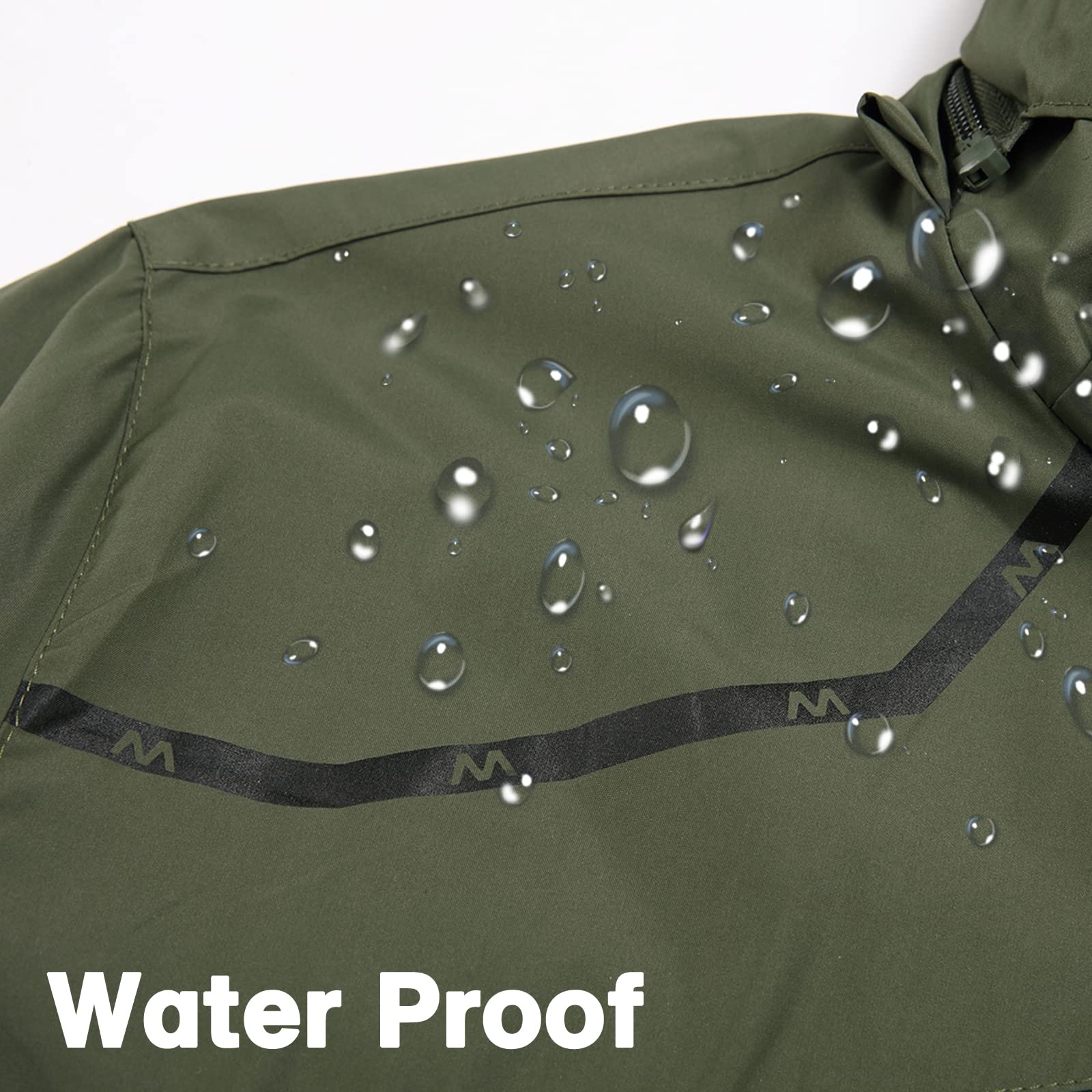 Men's Waterproof Lightweight Hooded Windbreaker Jacket