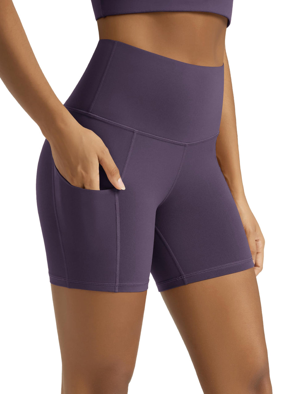 Women's High-Waist Tummy-Control Biker Shorts with Pockets
