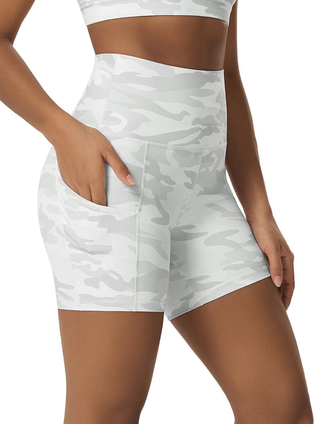 Women's High-Waist Tummy-Control Biker Shorts with Pockets