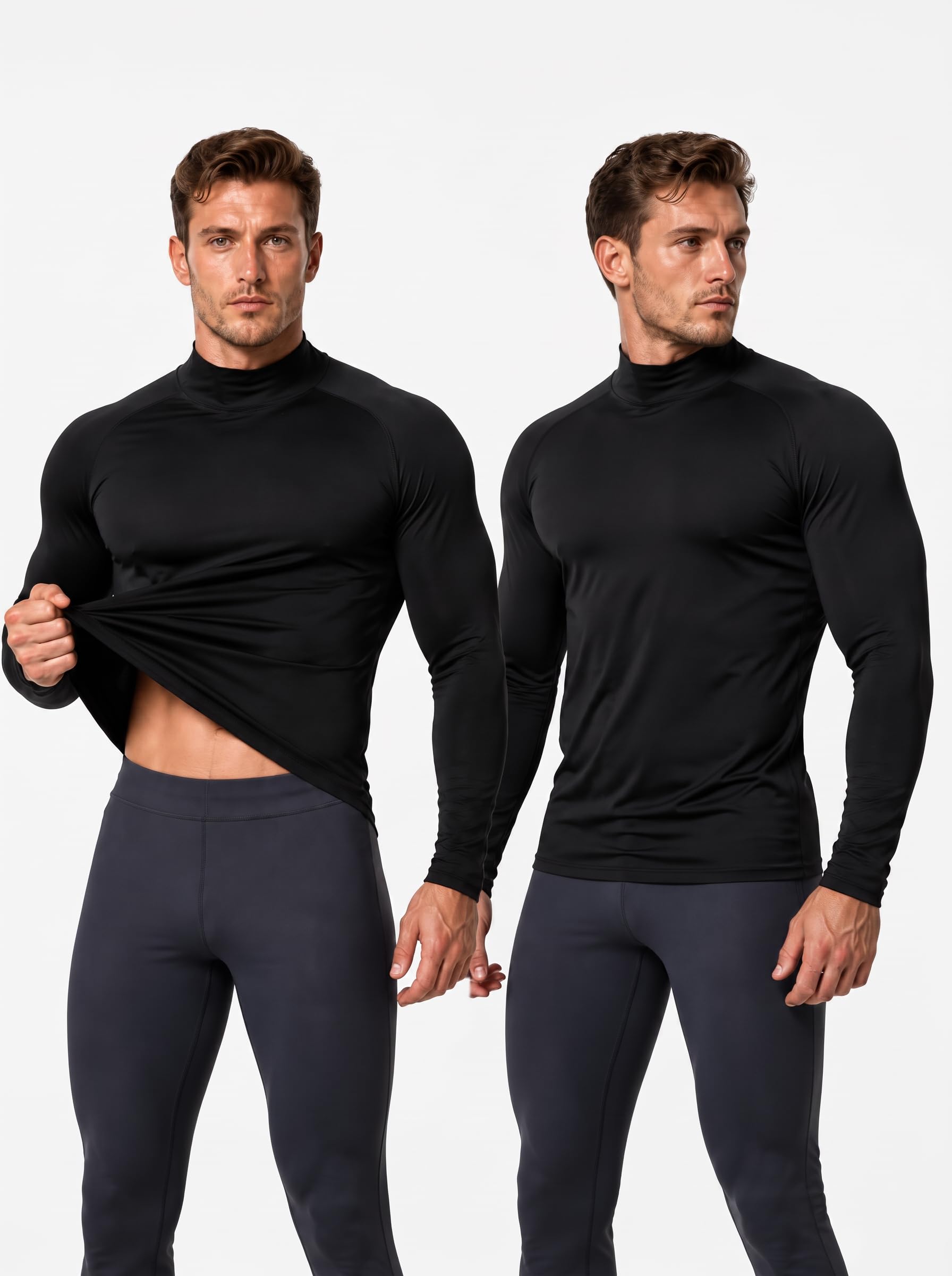 Men's Multi-Pack Fleece-Lined Thermal Compression Shirts
