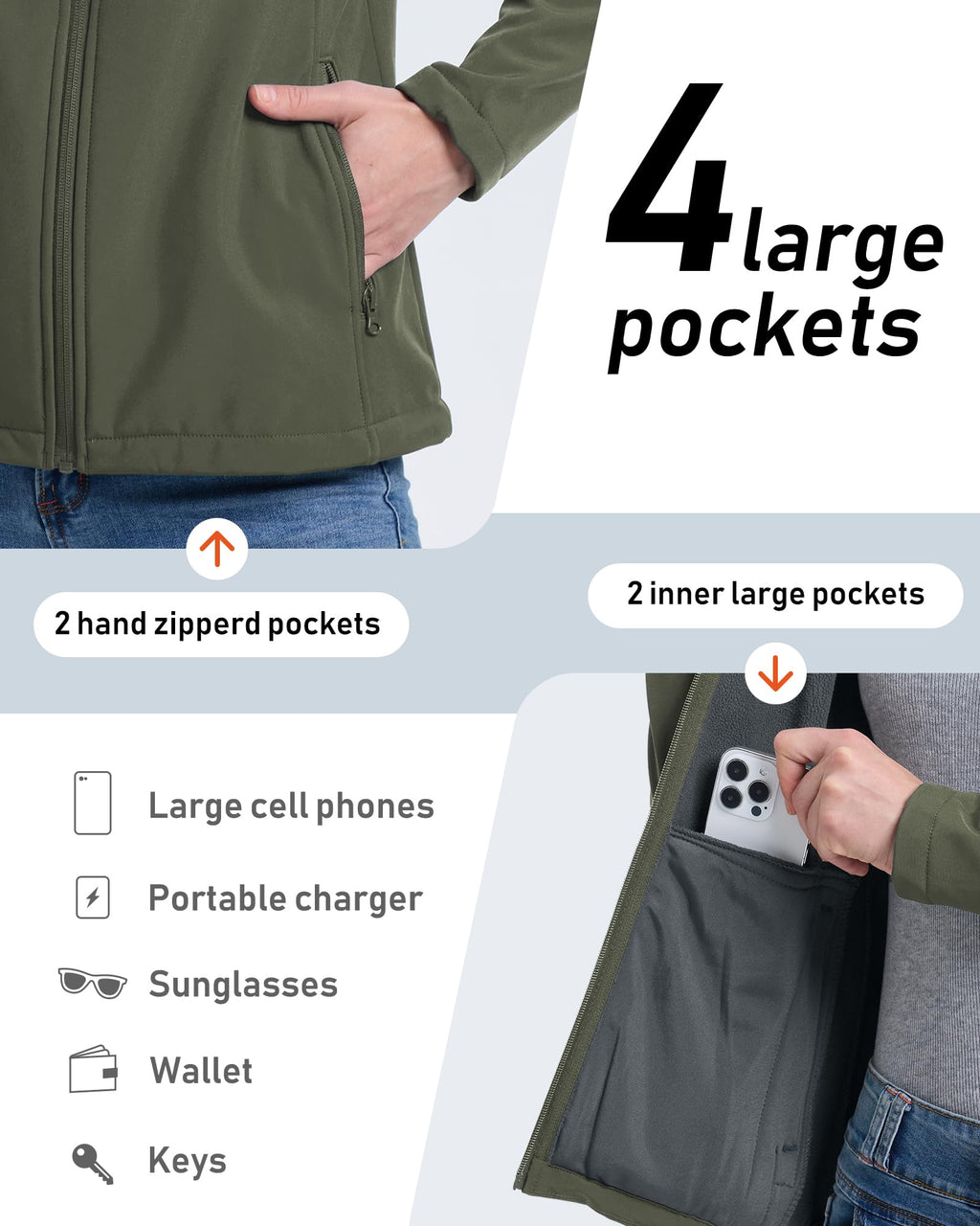 Women's Waterproof Fleece-Lined Softshell Jacket