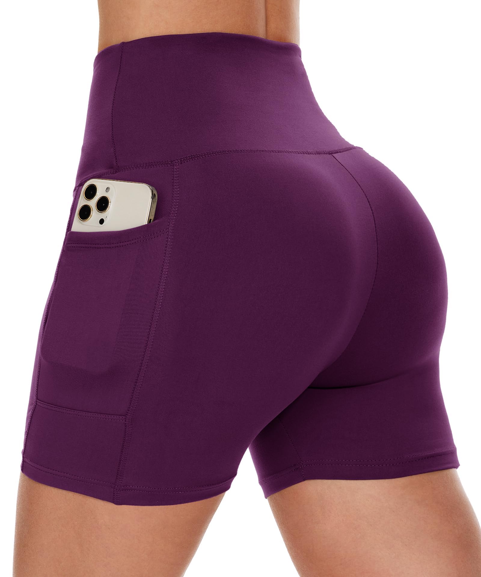 Women's High-Waist Biker Shorts with Pockets