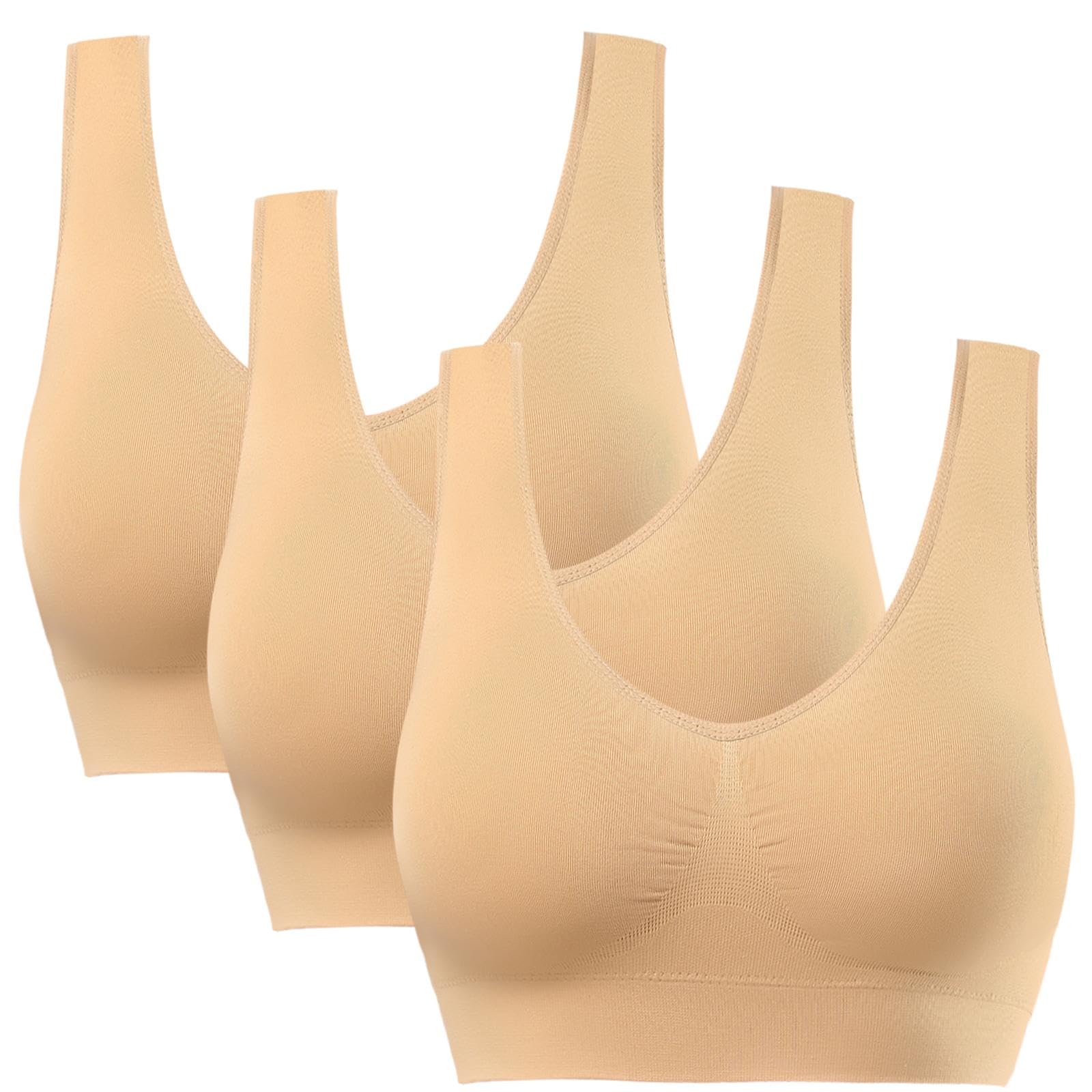 BESTENA Women Sports Bras, Seamless Removable Pads Comfort Yoga Sleep Bras