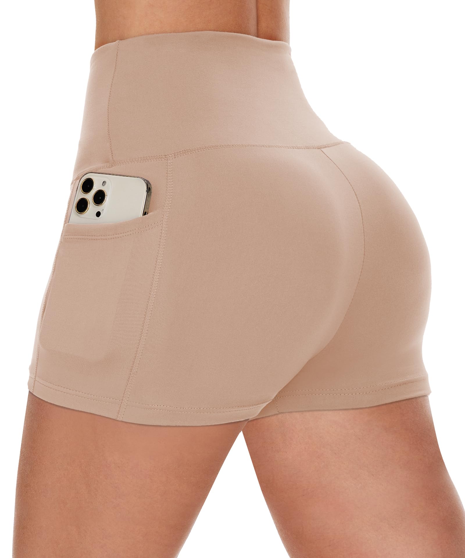 Women's High-Waist Biker Shorts with Pockets