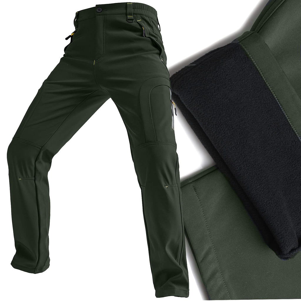 Men's Insulated Fleece-Lined Water-Repellent Hiking Pants