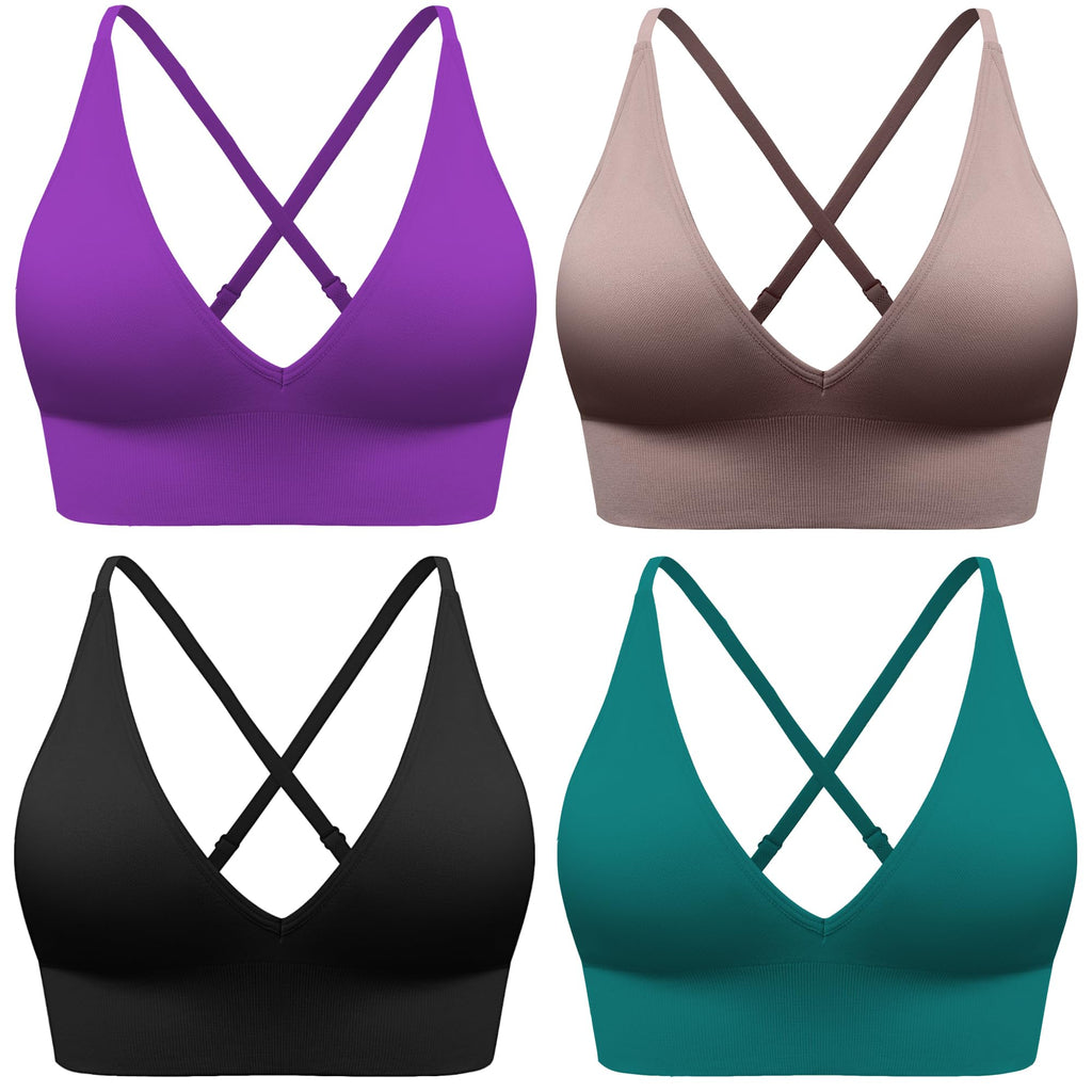 Women's Adjustable Seamless Wireless Padded Sports Bra