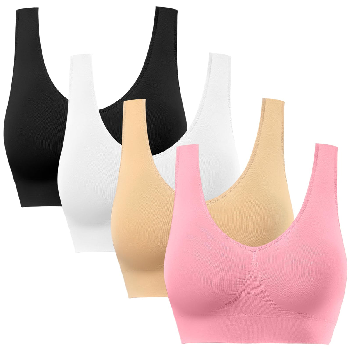 BESTENA Women Sports Bras, Seamless Removable Pads Comfort Yoga Sleep Bras