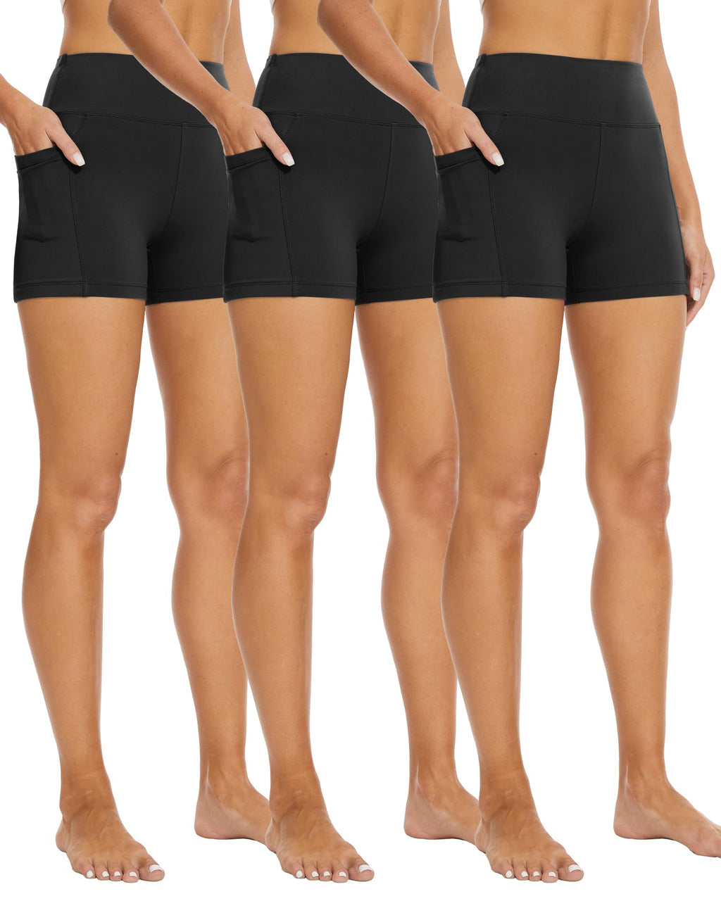 Women's 3-Pack High-Waist Tummy-Control Biker Shorts