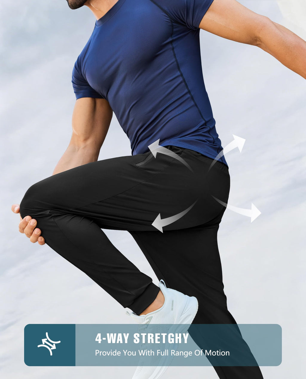 Men's Lightweight Athletic Sweatpants with Zipper Pockets