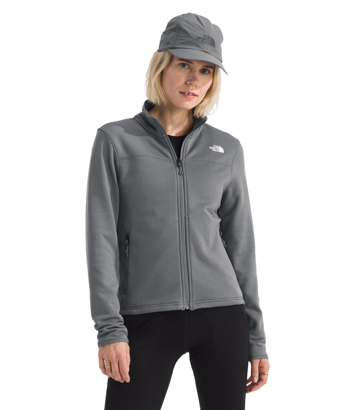 Women's Grid Fleece Jacket with Secure Zip Pockets