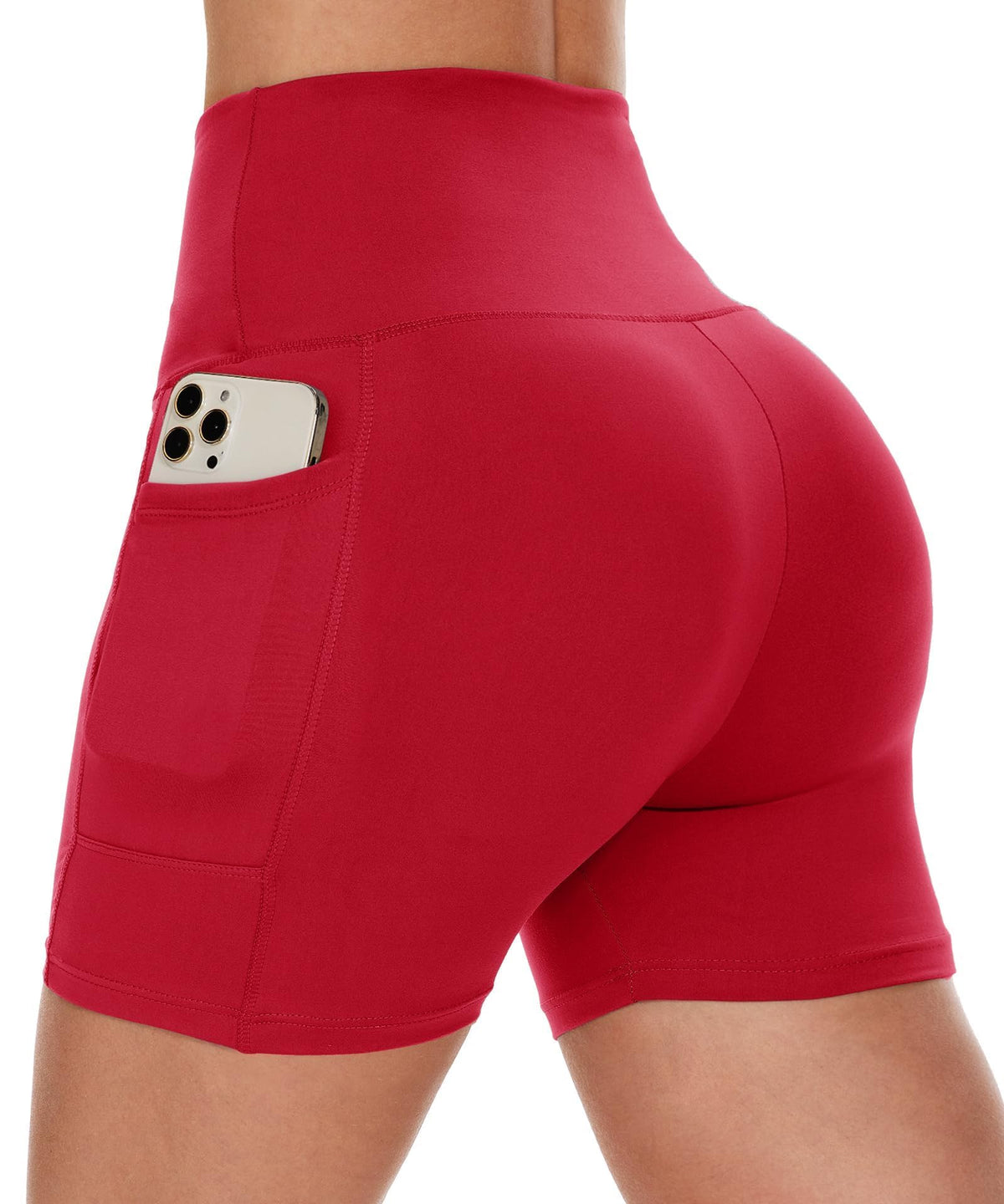 Women's High-Waist Biker Shorts with Pockets
