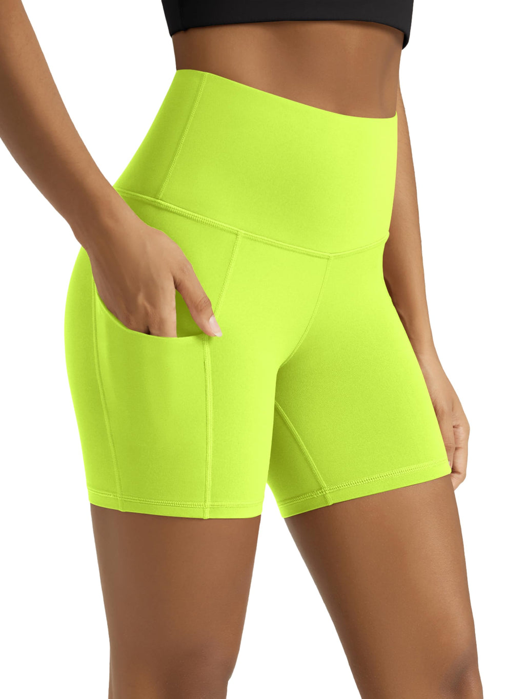 Women's High-Waist Tummy-Control Biker Shorts with Pockets