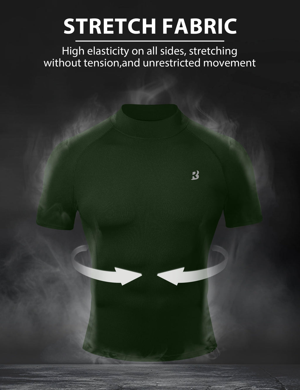 Men's Mock-Neck Short-Sleeve Compression Shirt