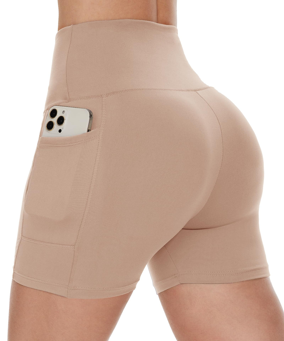 Women's High-Waist Biker Shorts with Pockets
