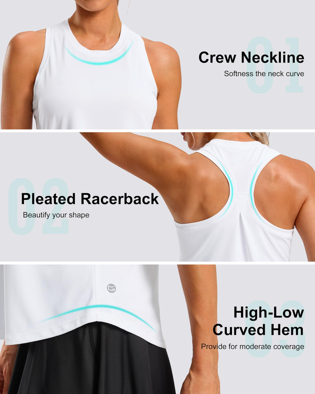 G Gradual Women's Workout Tank Tops Racerback Athletic Gym Shirts