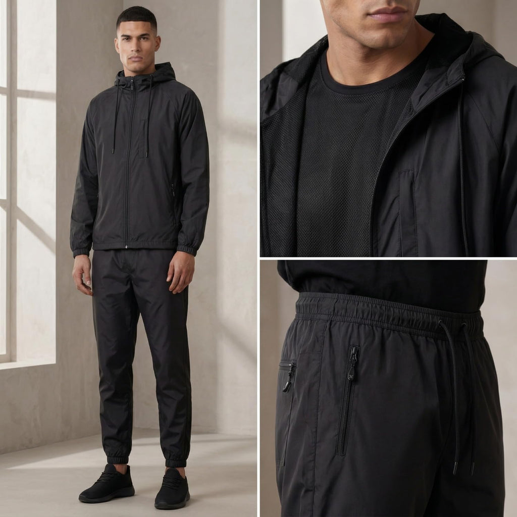 Men's 2-Piece Lightweight Windbreaker Tracksuit Set