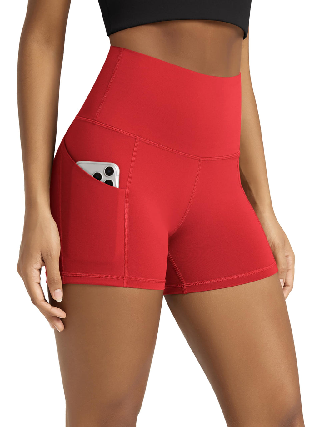 Women's High-Waist Tummy-Control Biker Shorts with Pockets