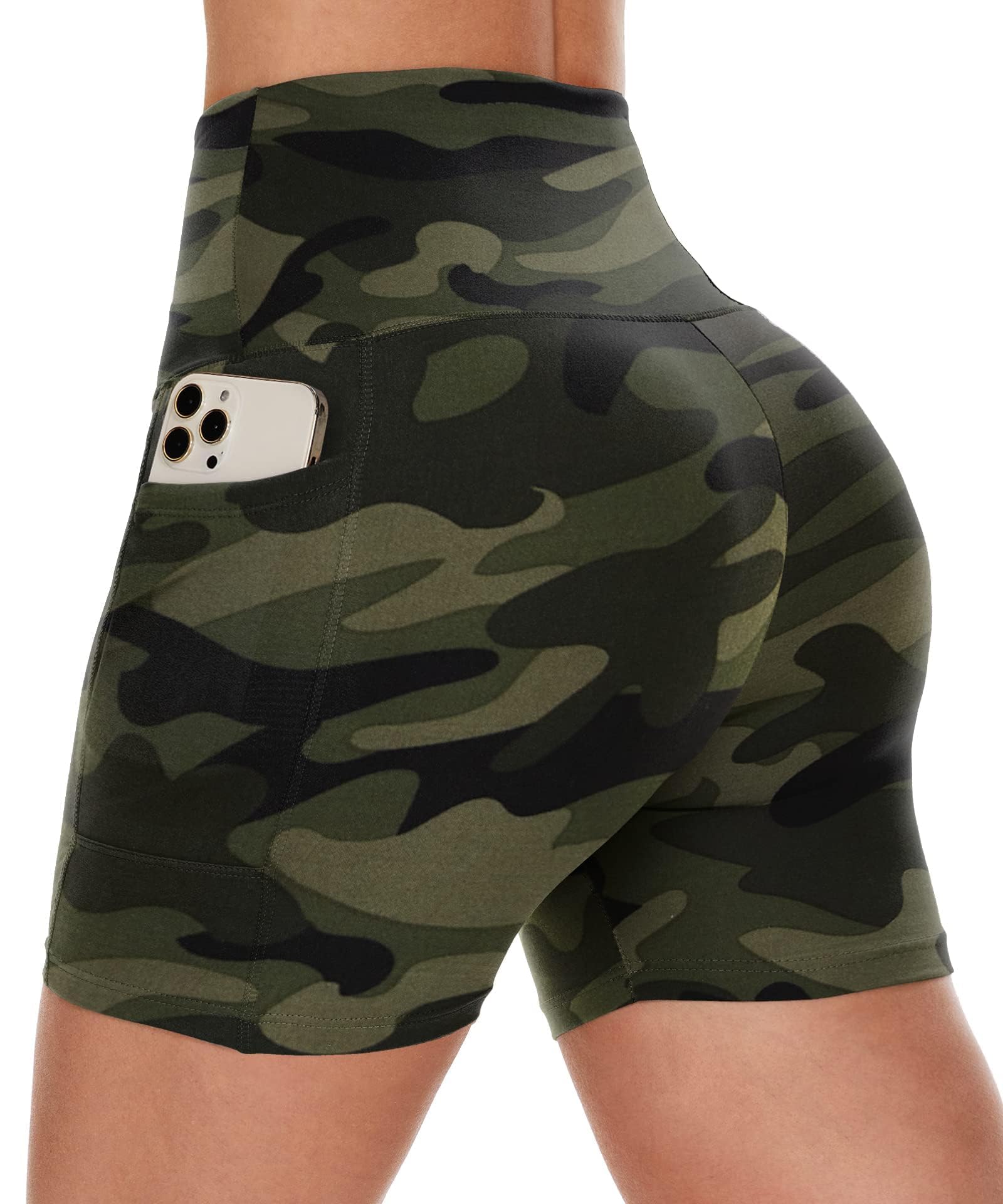 Women's High-Waist Biker Shorts with Pockets
