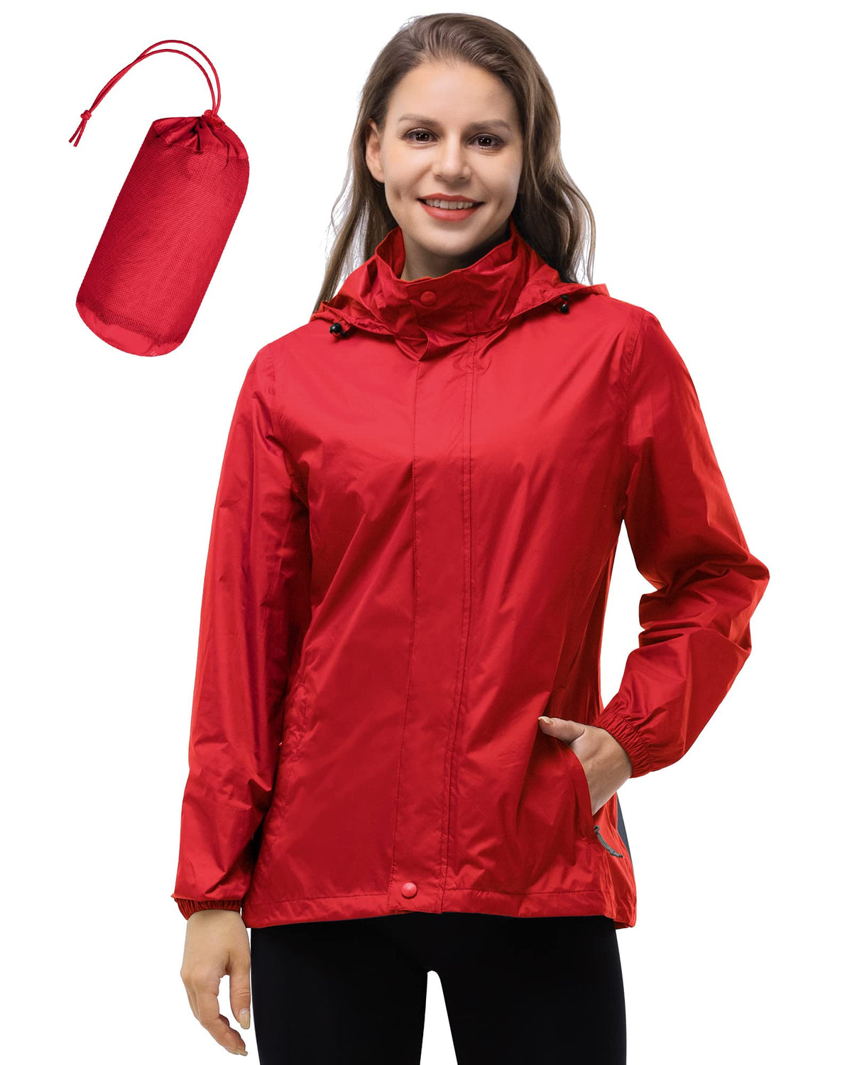 Women's Lightweight Waterproof Packable Rain Jacket