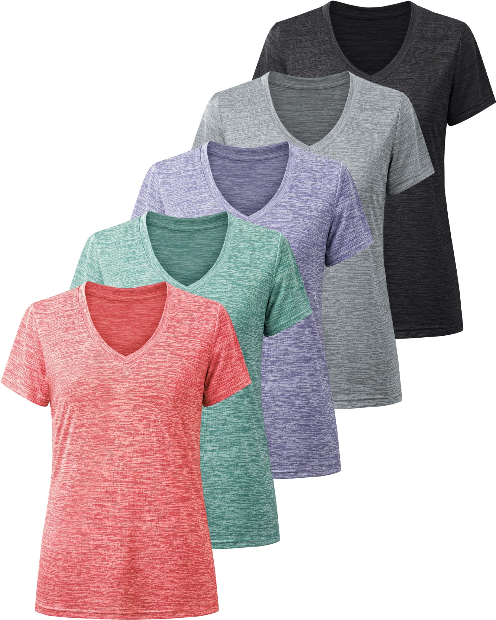 BALENNZ Workout Shirts for Women, Moisture Wicking Quick Dry Active Athletic Women's Gym Performance T Shirts