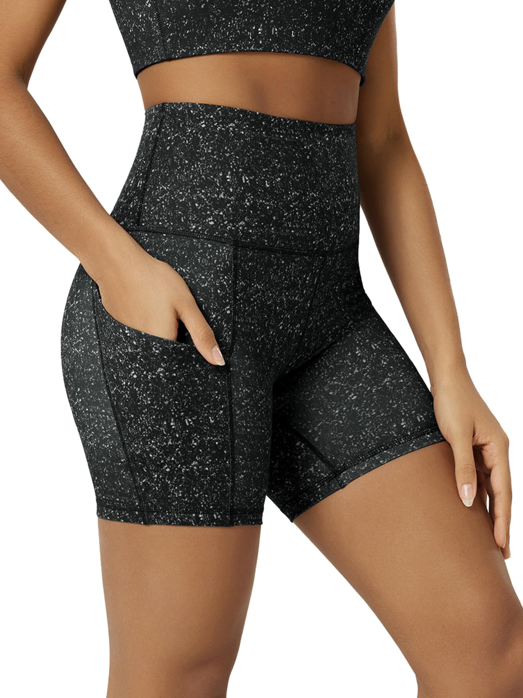 Women's High-Waist Tummy-Control Biker Shorts with Pockets